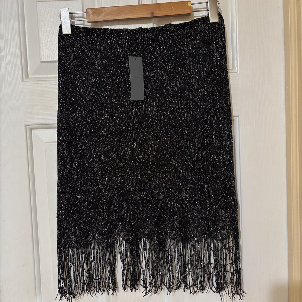The Limited Black Glitter Fringe Skirt~Size 0Tall